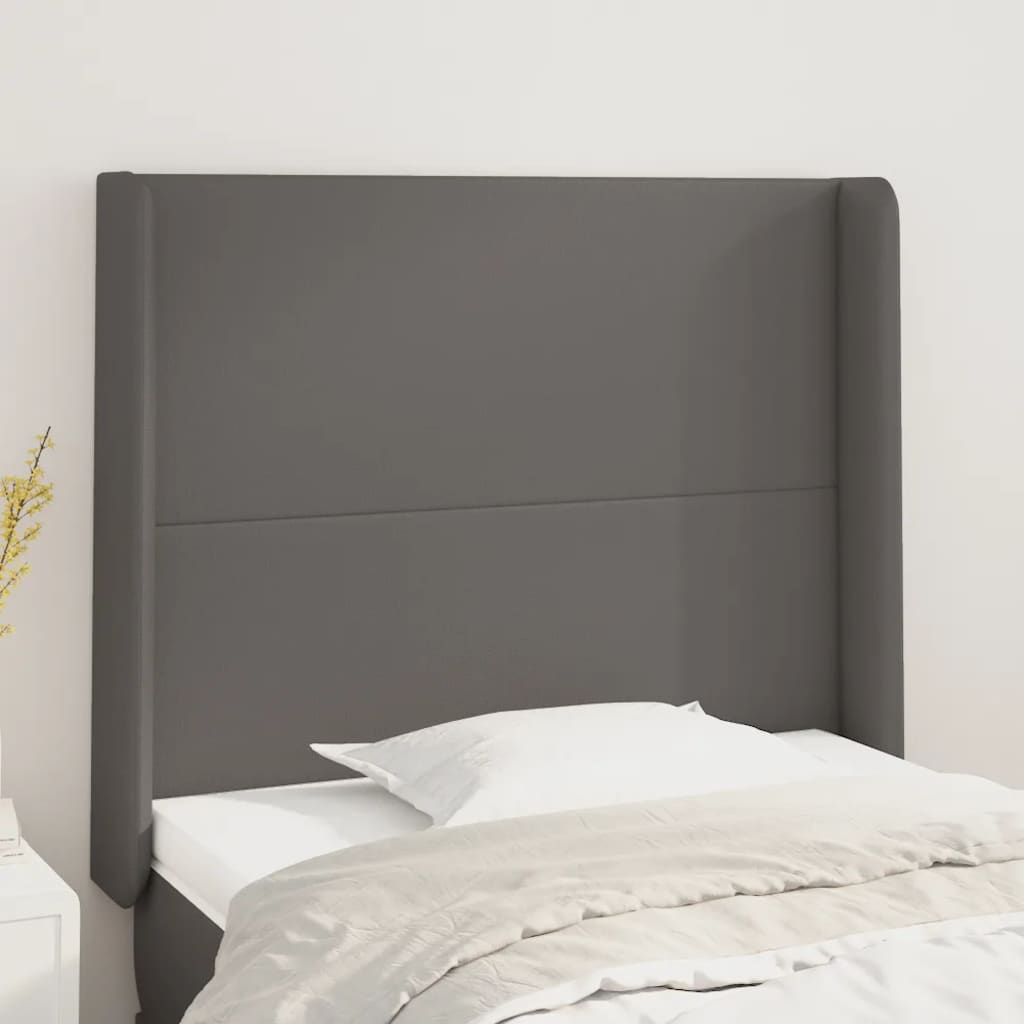 vidaXL Kopfteil mit Ohren Schwarz 83x16x78/88 cm Kunstleder