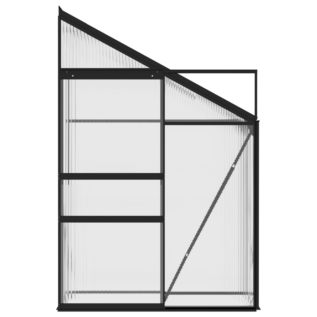 vidaXL Gewächshaus Anthrazit Aluminium 1,38 m³