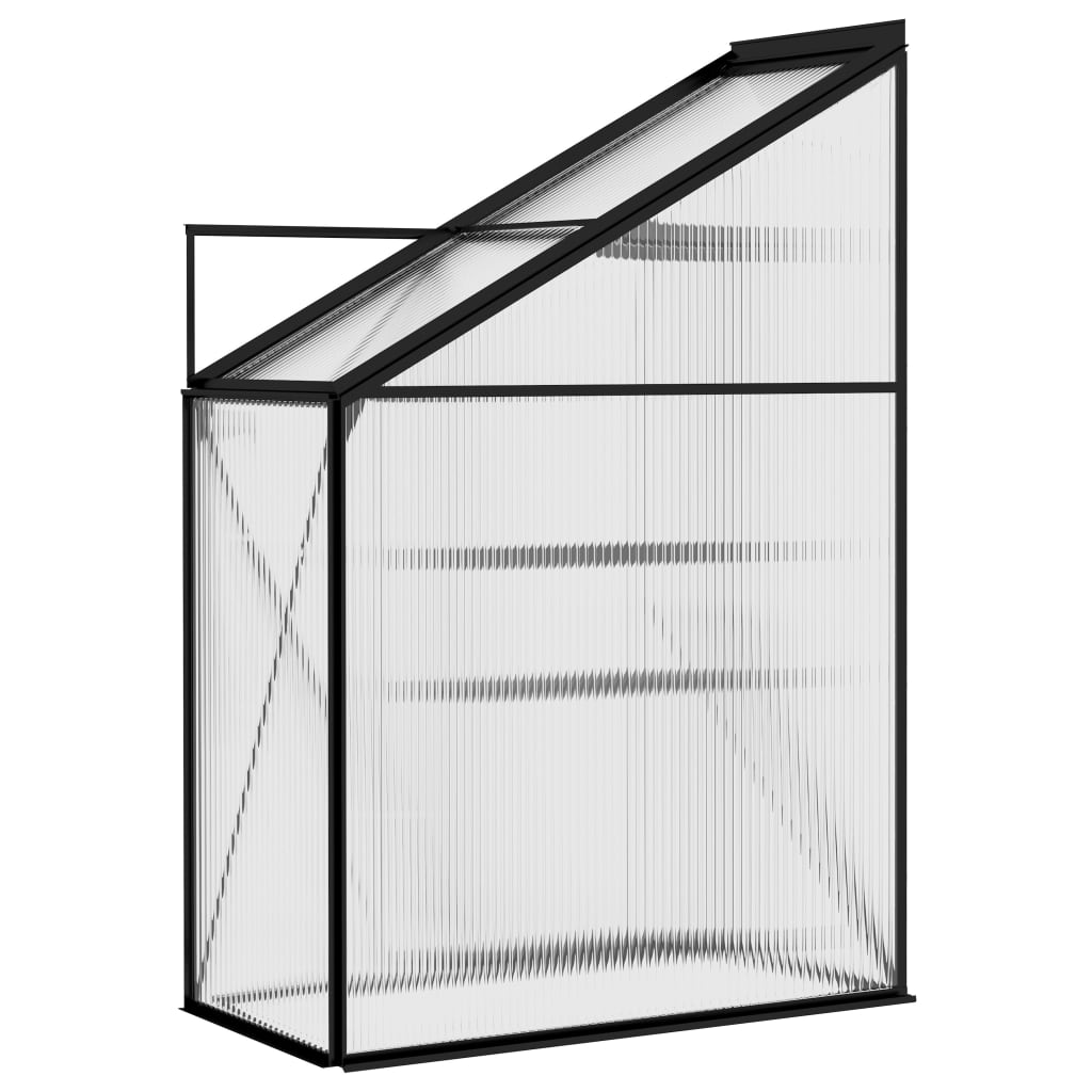 vidaXL Gewächshaus Anthrazit Aluminium 1,38 m³