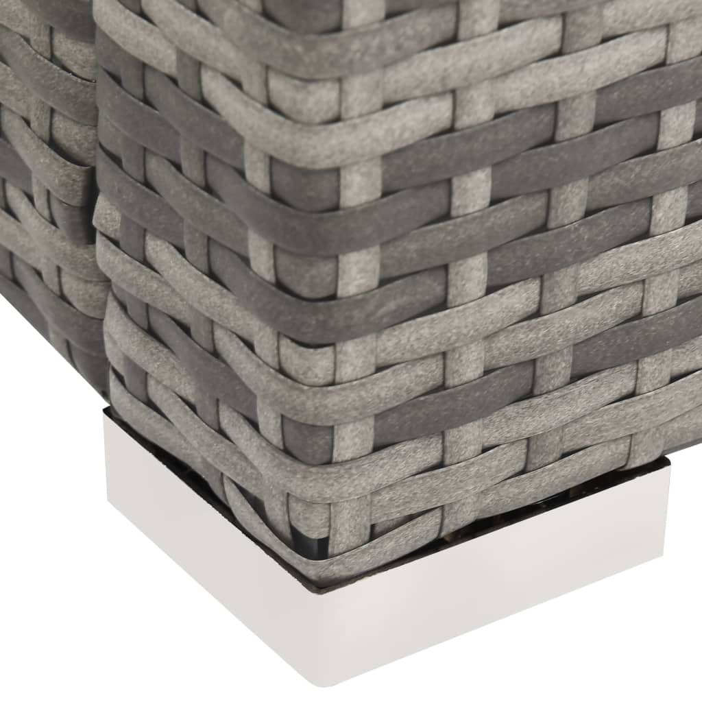 vidaXL Doppel-Sonnenliege Poly Rattan Grau