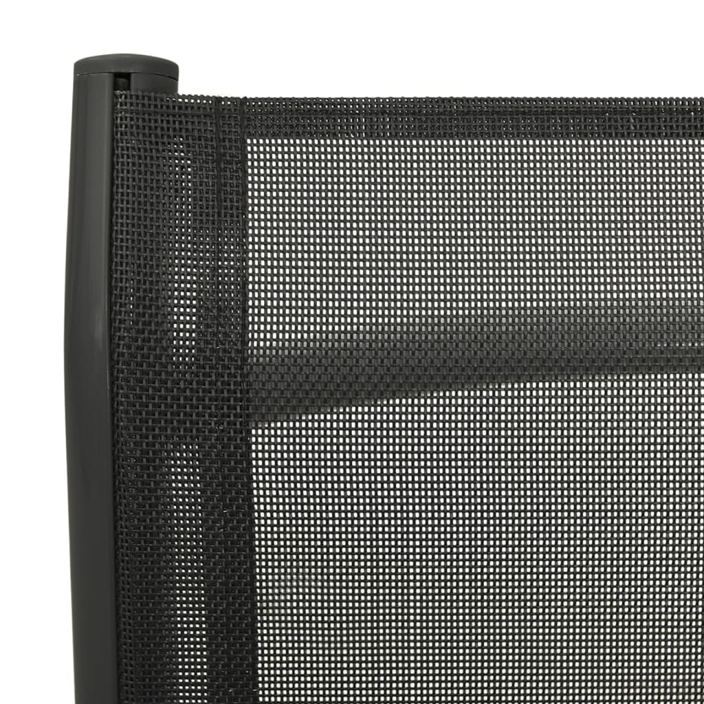 vidaXL Garten-Liegestühle 2 Stk. Textilene und Aluminium Schwarz