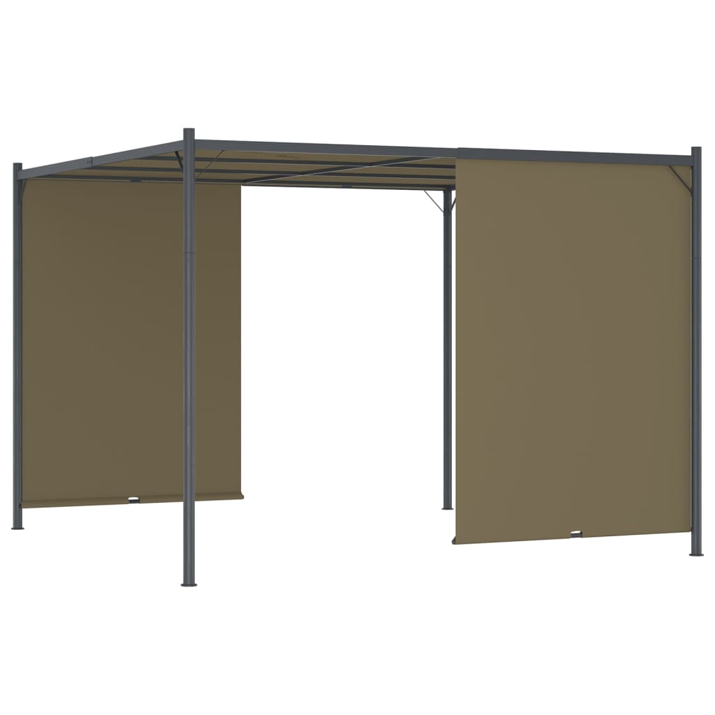 vidaXL Gartenpergola mit Ausziehbarem Dach 3x3 m Taupe 180 g/m²