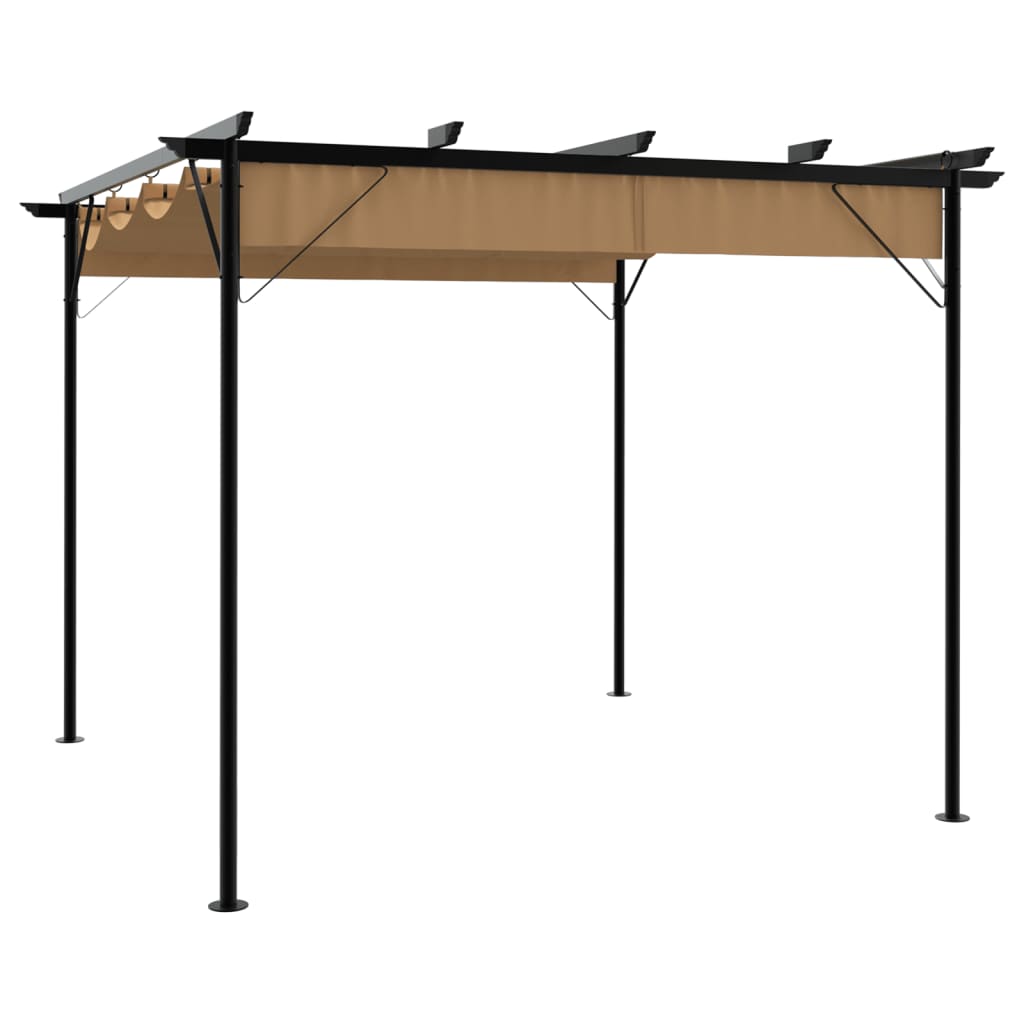 vidaXL Pergola mit Ausziehbarem Dach Anthrazit 3x3 m Stahl 180 g/m²