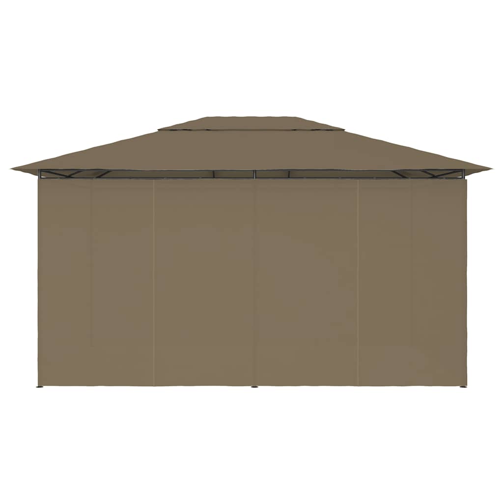 vidaXL Gartenzelt mit Vorhängen 4x3 m Taupe 180 g/m²
