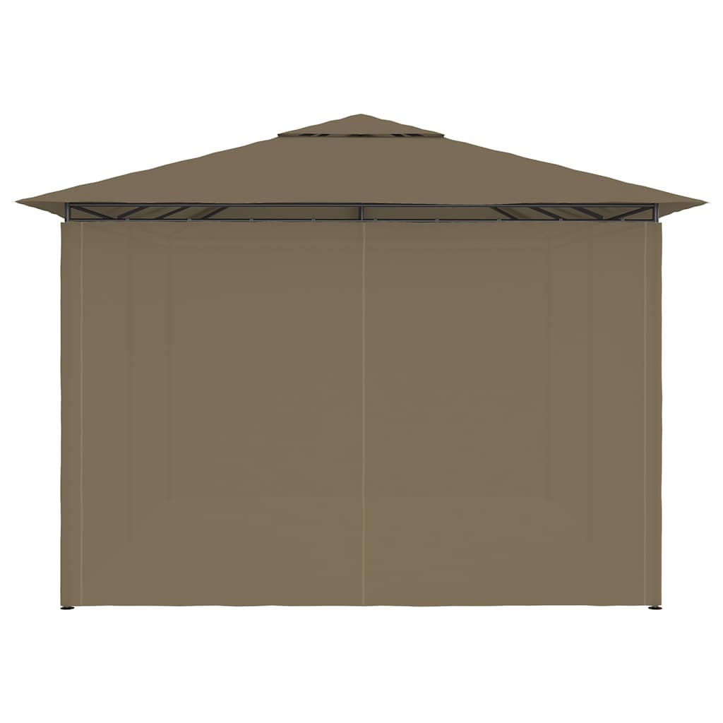 vidaXL Gartenzelt mit Vorhängen 4x3 m Taupe 180 g/m²