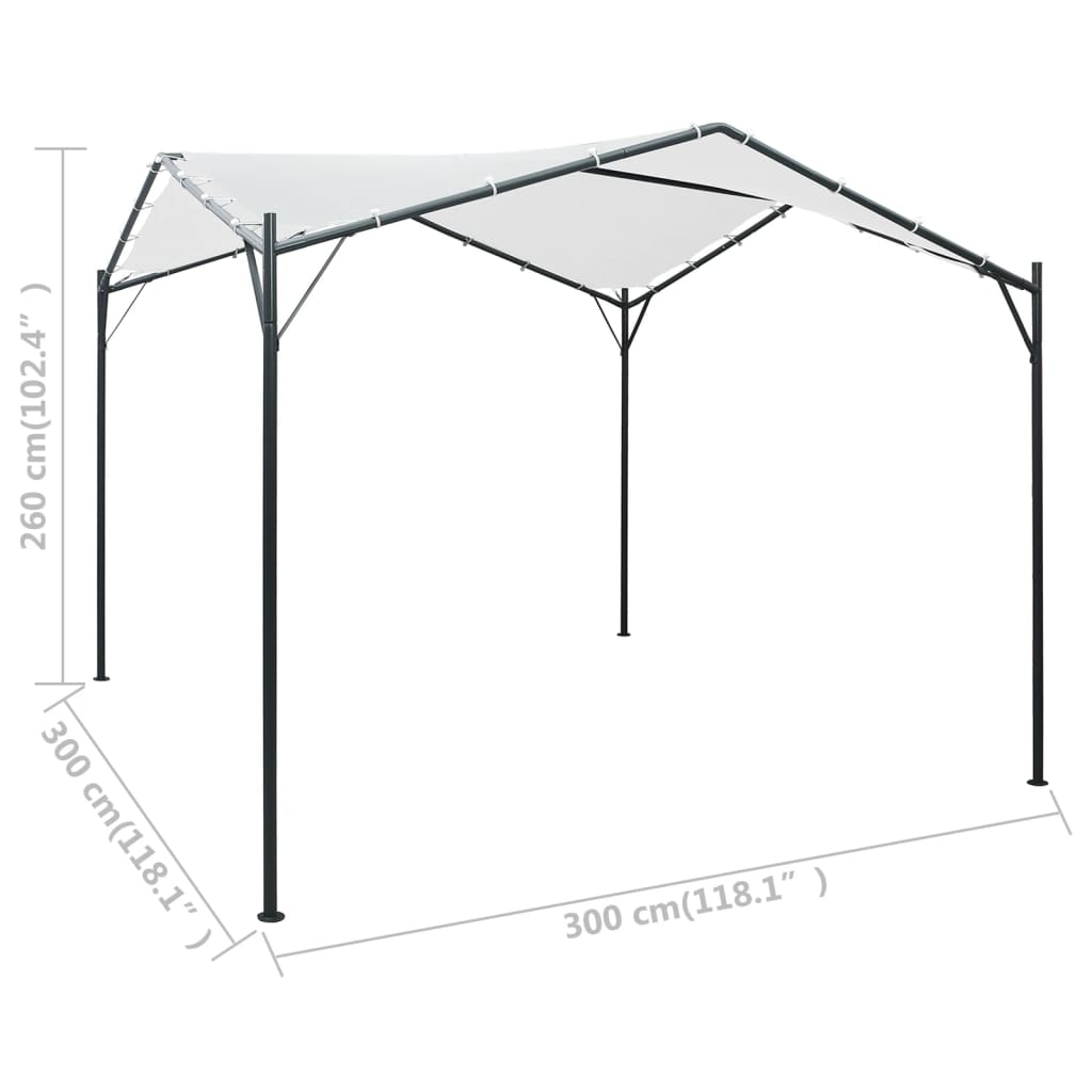 vidaXL Pavillon 3x3x2,6 m Weiß 180 g/m²