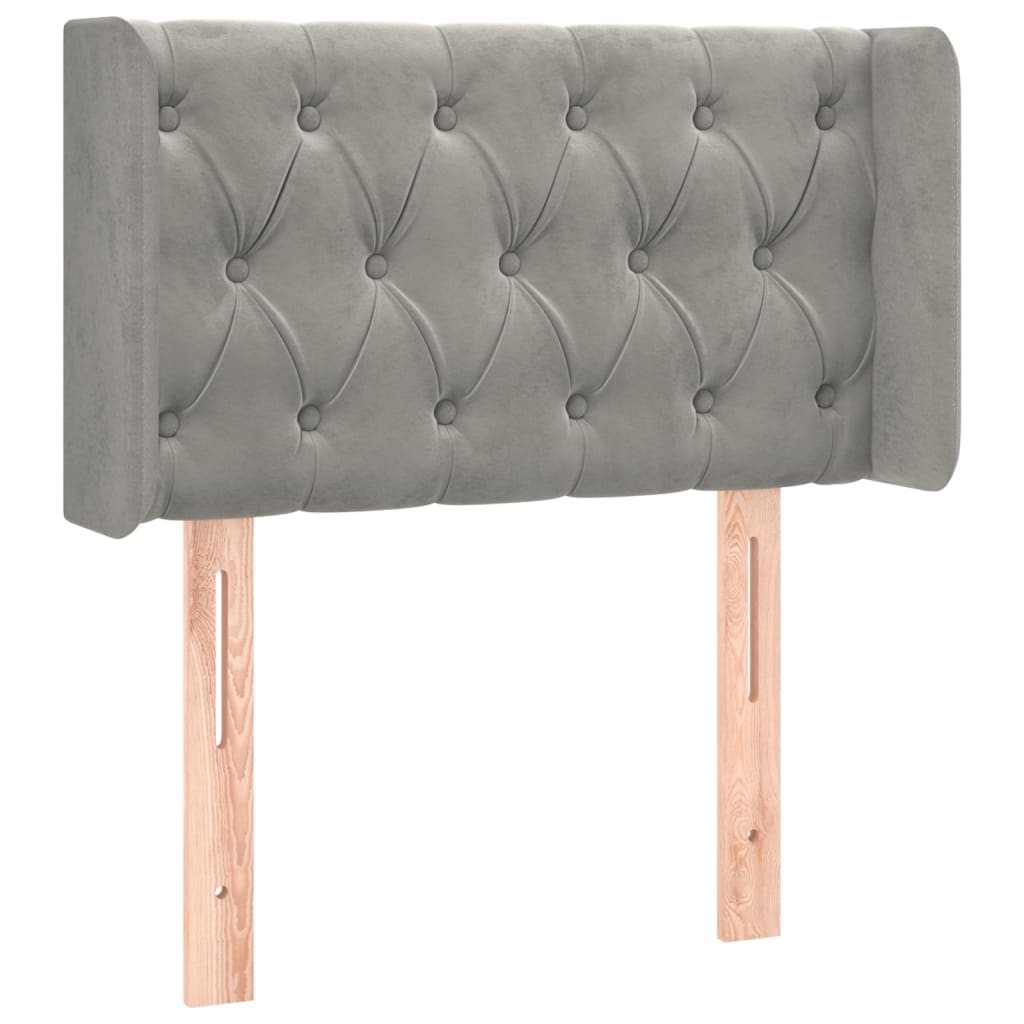 vidaXL LED Kopfteil Hellgrau 83x16x78/88 cm Samt