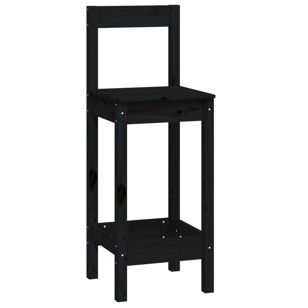 vidaXL 5-tlg. Bar-Set Schwarz Massivholz Kiefer