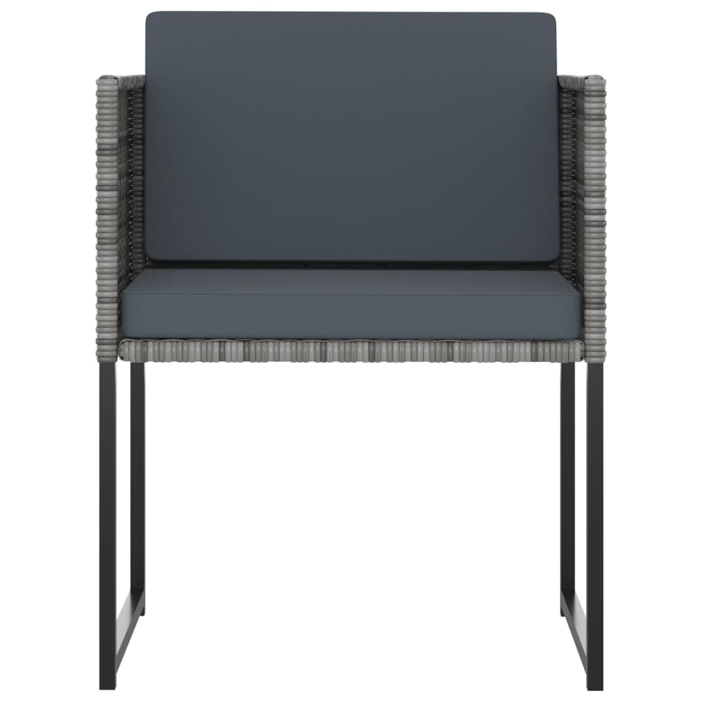 vidaXL 9-tlg. Garten-Essgruppe mit Kissen Poly Rattan Grau
