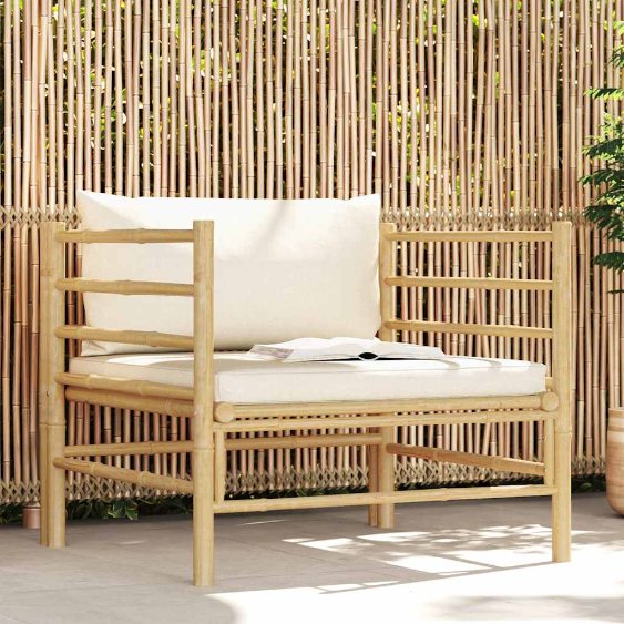 vidaXL 3-tlg. Garten-Lounge-Set mit Kissen Bambus
