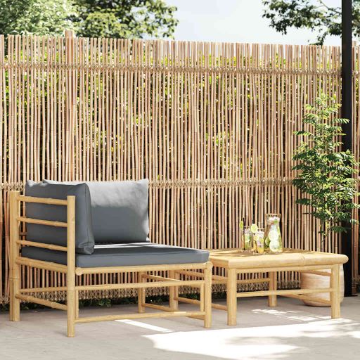 vidaXL 3-tlg. Garten-Lounge-Set mit Kissen Bambus
