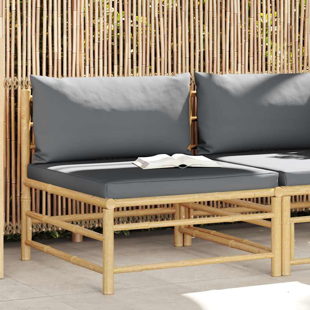 vidaXL 3-tlg. Garten-Lounge-Set mit Kissen Bambus