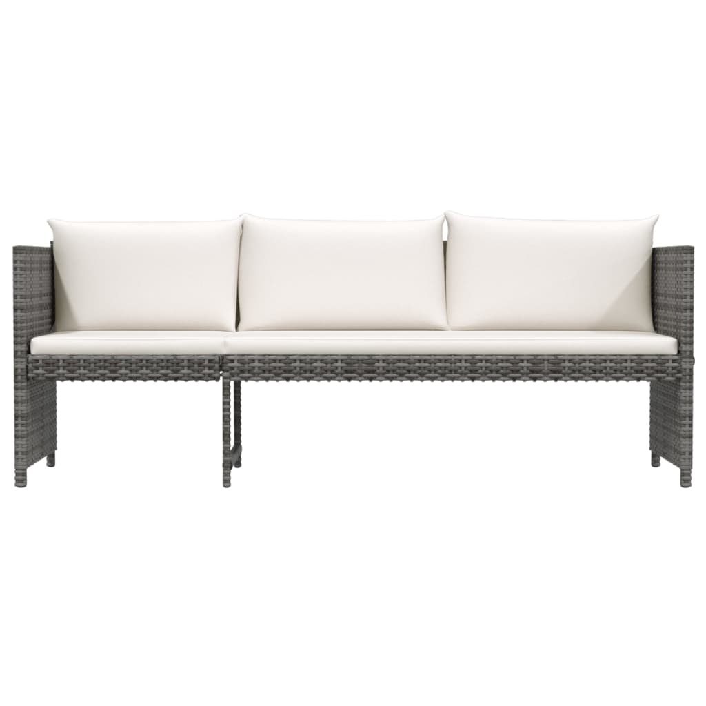 vidaXL 6-tlg. Garten-Lounge-Set mit Kissen Poly Rattan Grau