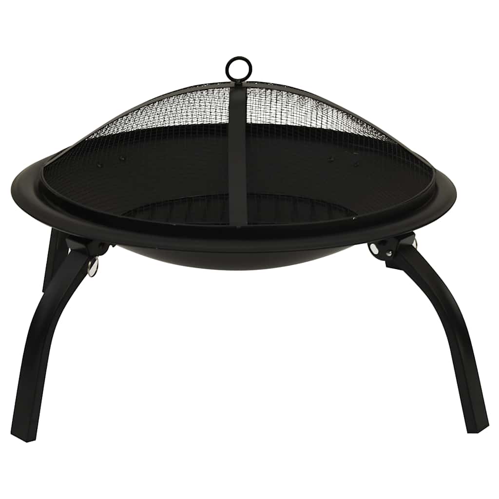 vidaXL 2-in-1 Feuerstelle und Grill mit Schürhaken 56x56x49 cm Stahl