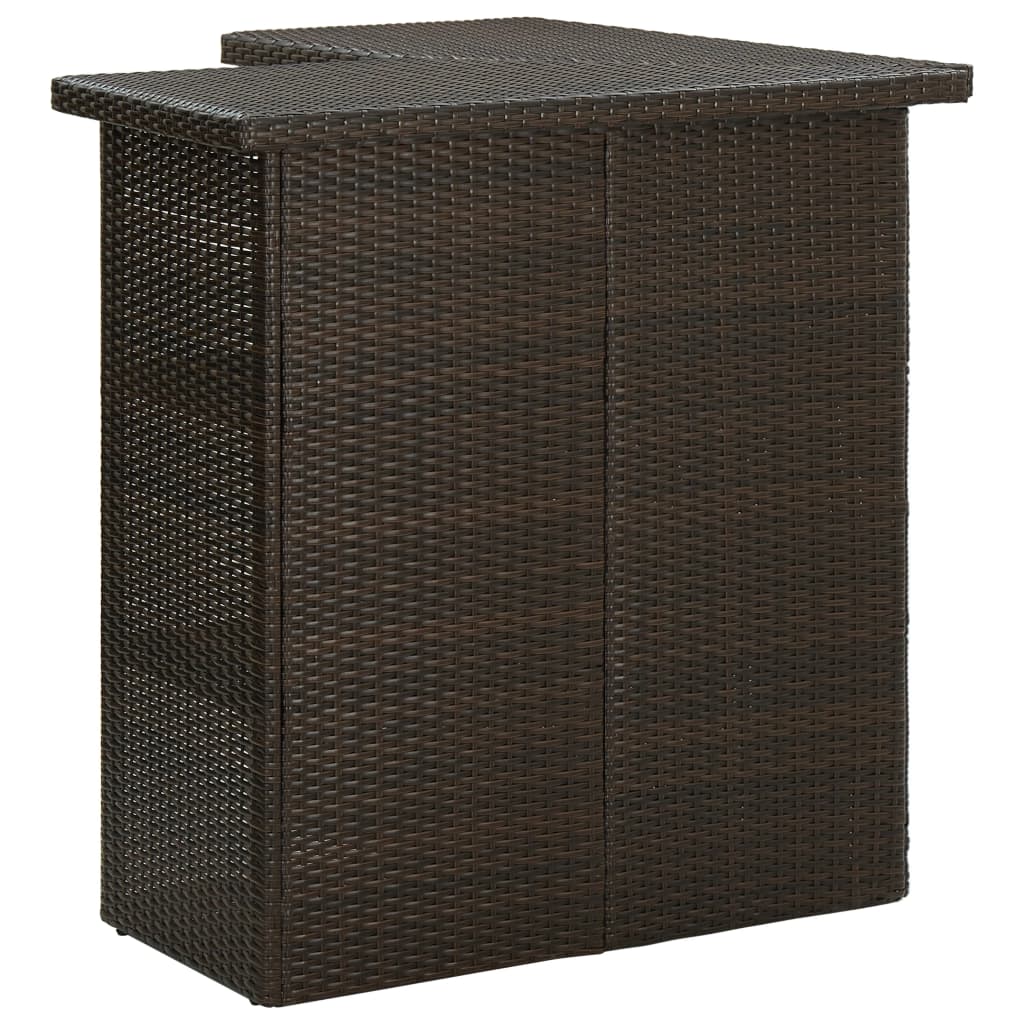 vidaXL Eck-Bartisch Braun 100x50x105 cm Poly Rattan