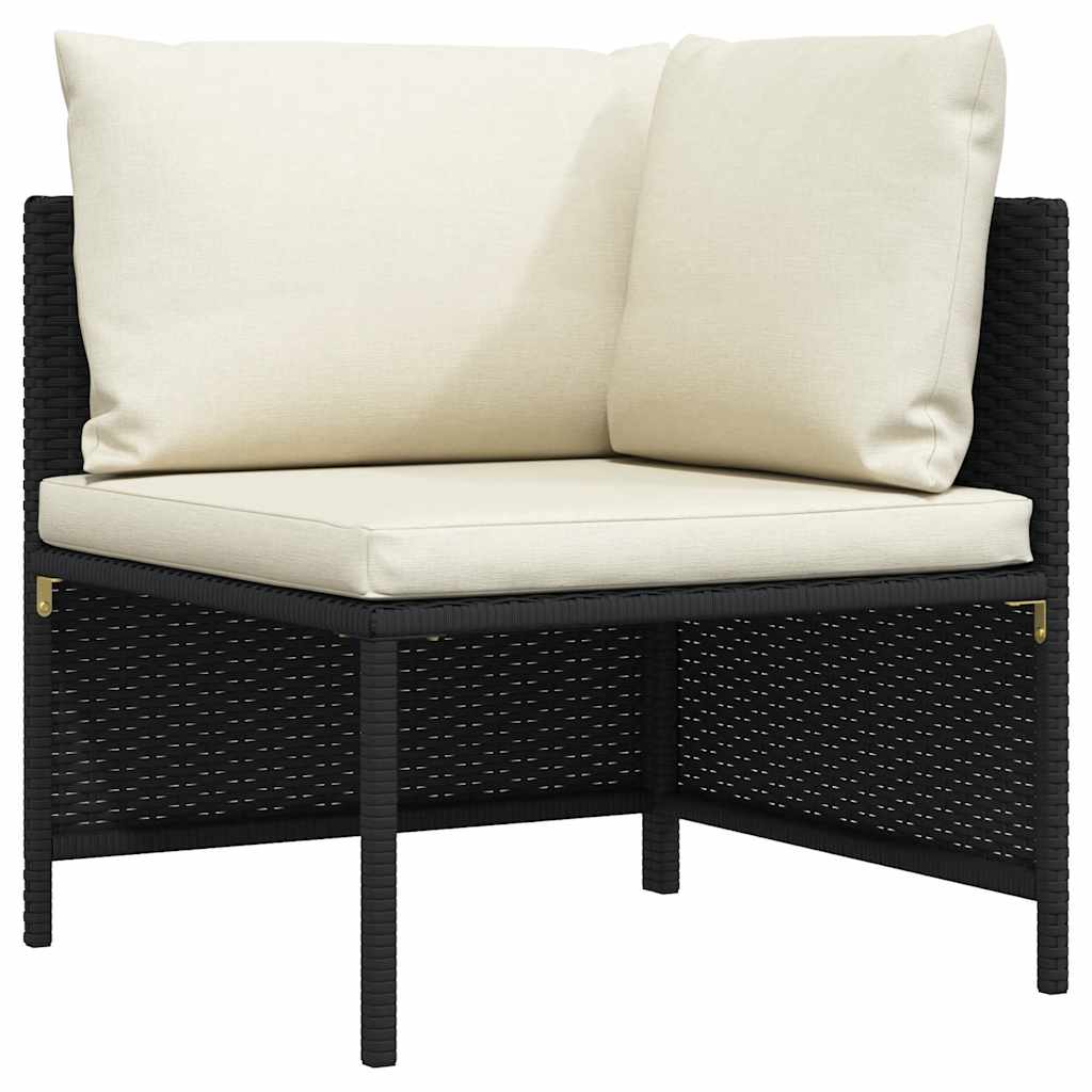 vidaXL Modulares Ecksofa mit Kissen Grau Poly Rattan