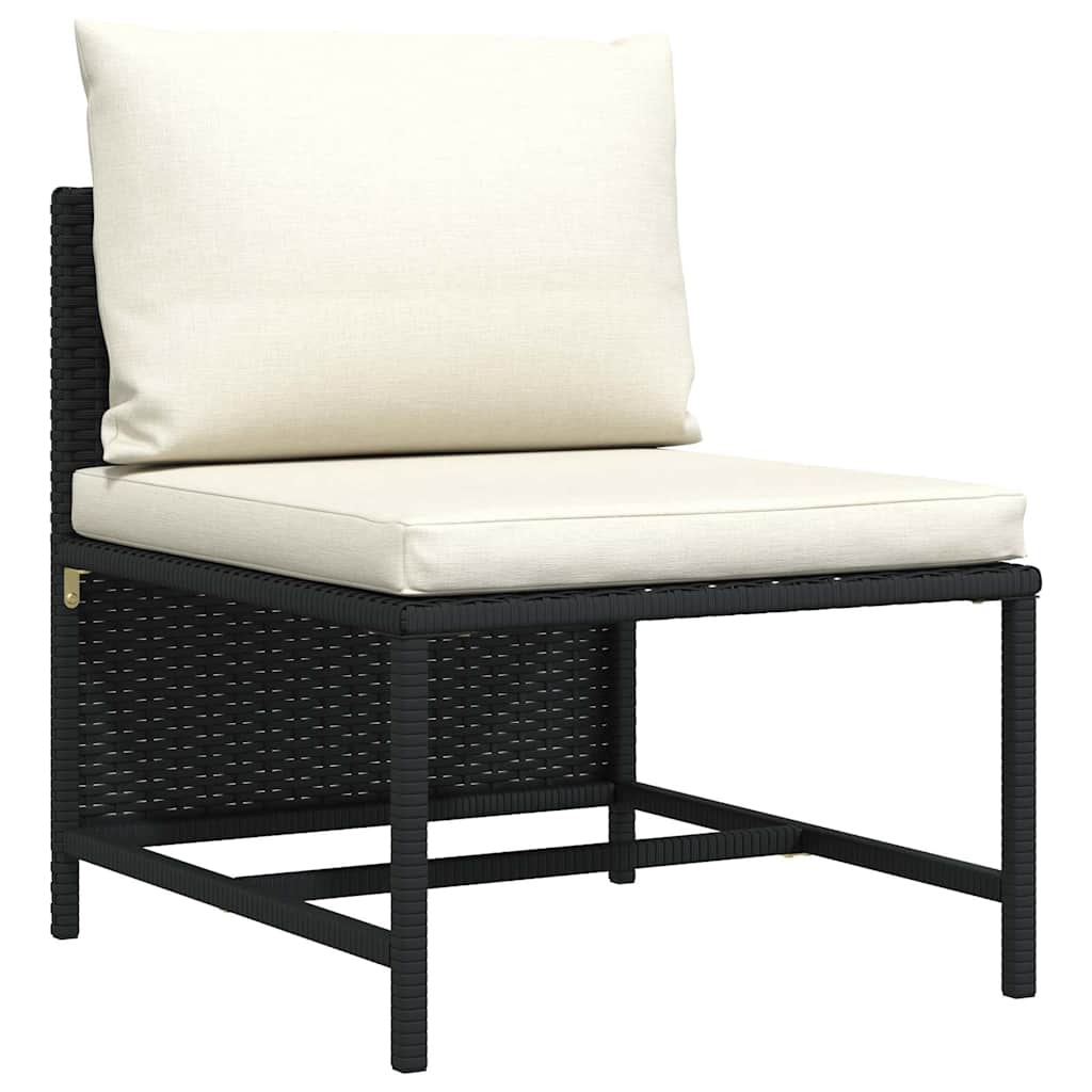 vidaXL Modulares Ecksofa mit Kissen Grau Poly Rattan