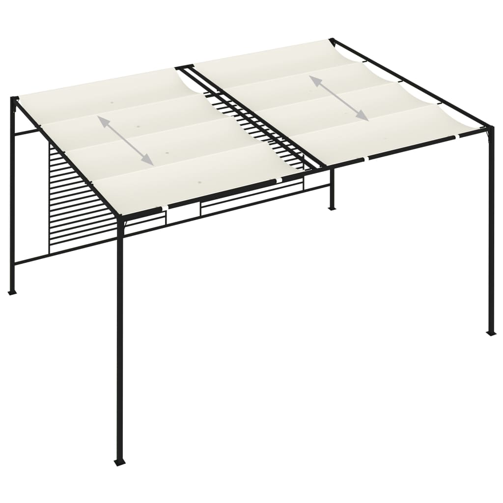 vidaXL Pavillon mit Ausziehbarem Dach 3x4x2,3 m Cremeweiß 180 g/m²