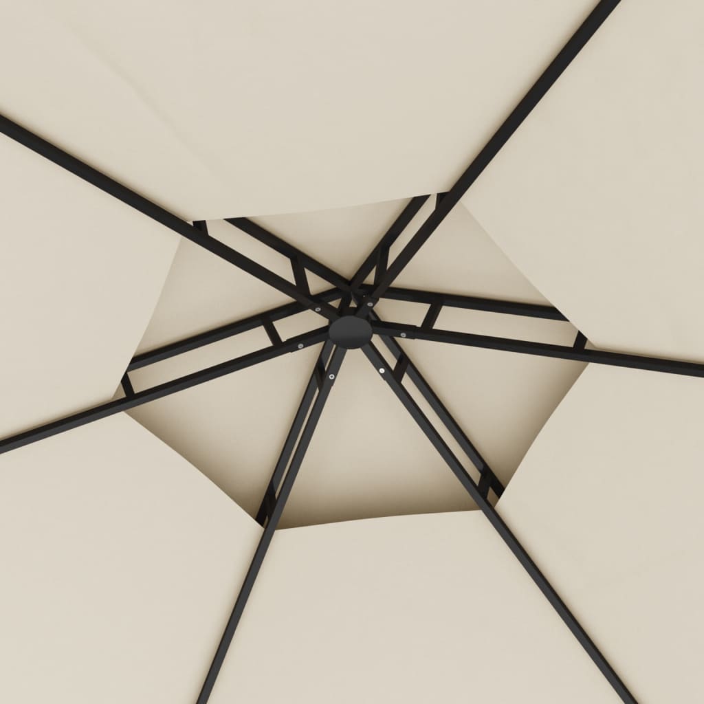 vidaXL Pavillon mit Seitenwänden 3,1x2,7 m Creme