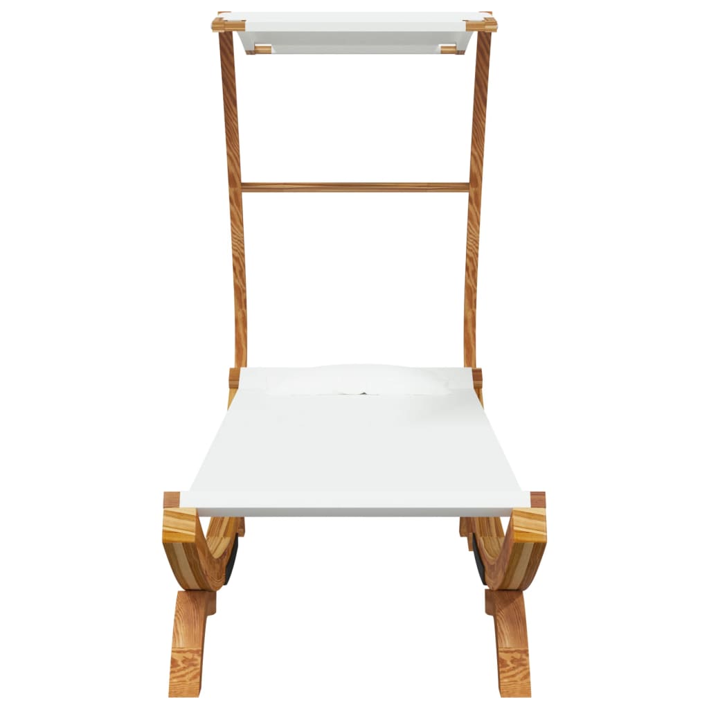 vidaXL Sonnenliege mit Dach 100x190x134 cm Bugholz Massiv Creme