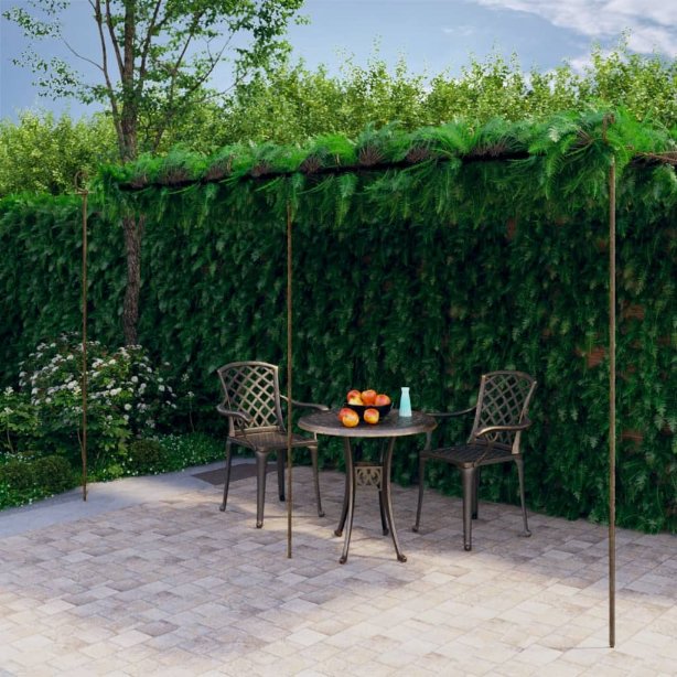 vidaXL Garten-Pergola Antik-Braun 3x3x2,5 m Eisen