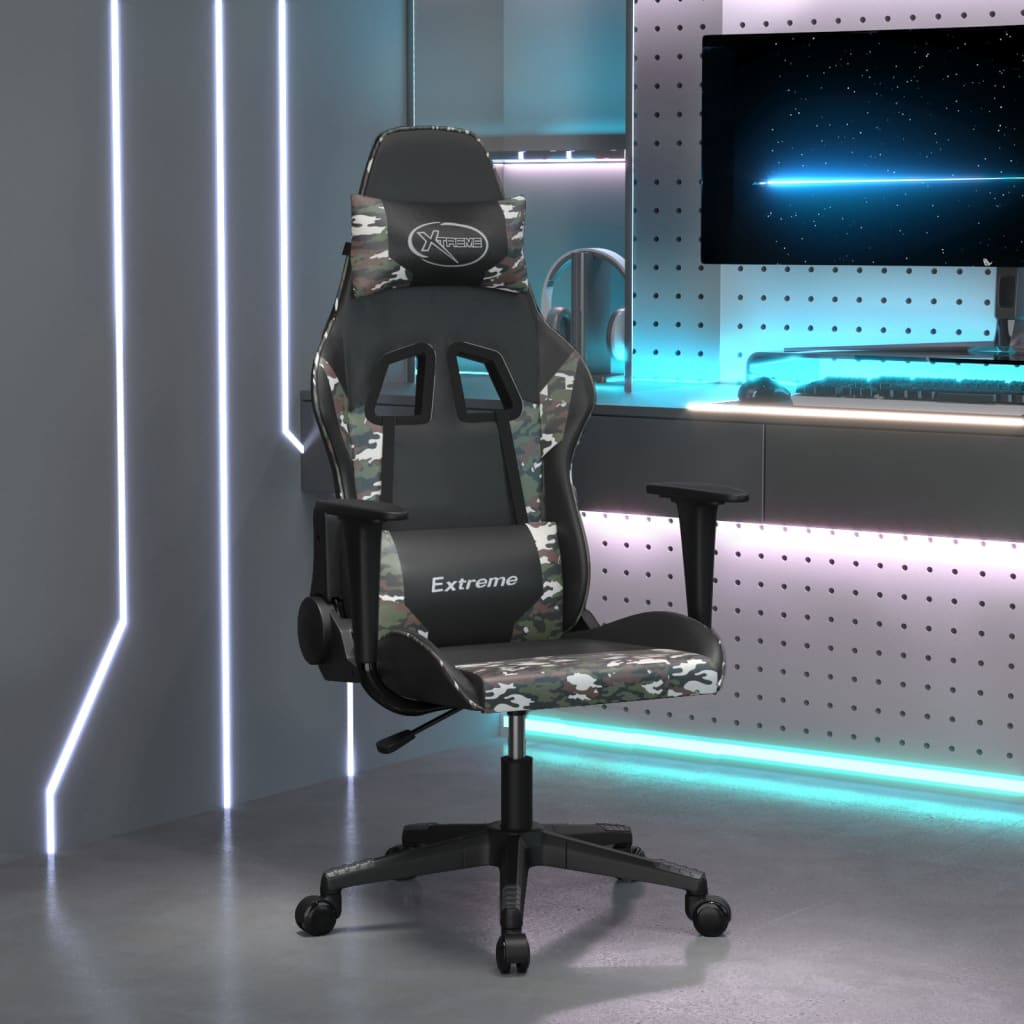 vidaXL Gaming-Stuhl Schwarz und Blau Kunstleder