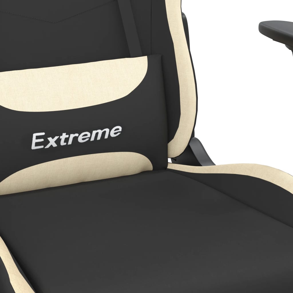 vidaXL Gaming-Stuhl Schwarz und Creme Stoff