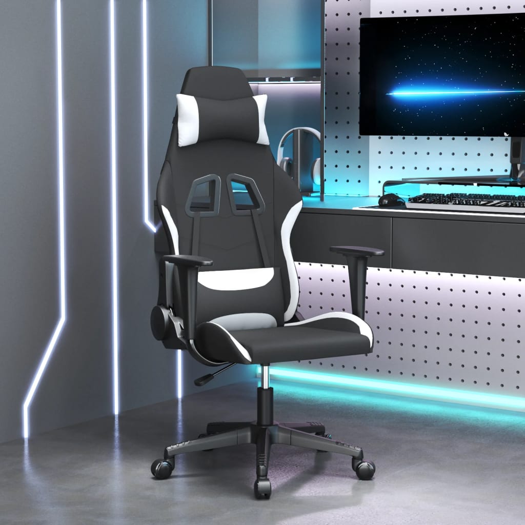 vidaXL Gaming-Stuhl Schwarz und Creme Stoff