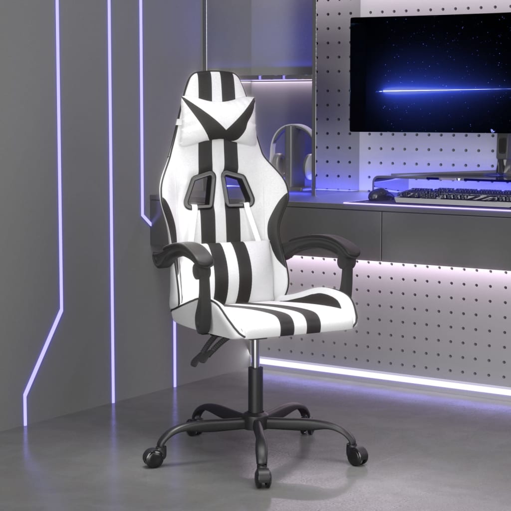 vidaXL Gaming-Stuhl Schwarz und Blau Kunstleder