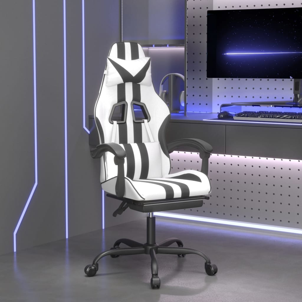 vidaXL Gaming-Stuhl Schwarz und Blau Kunstleder