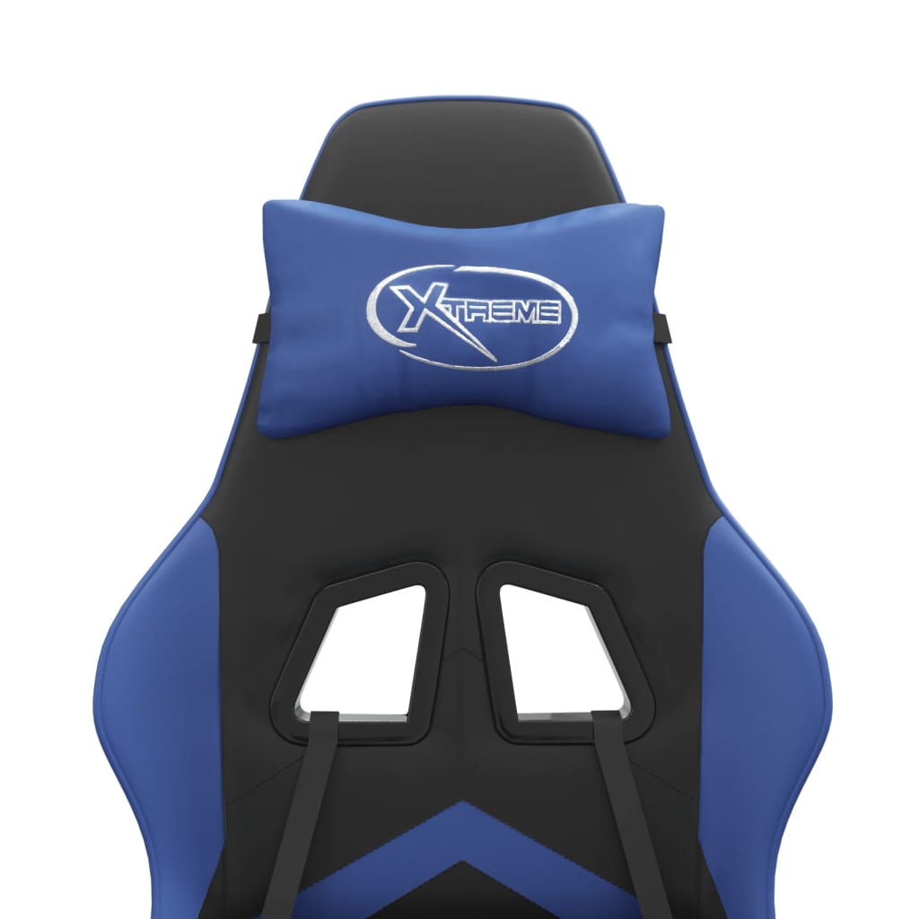 vidaXL Gaming-Stuhl Schwarz und Blau Kunstleder