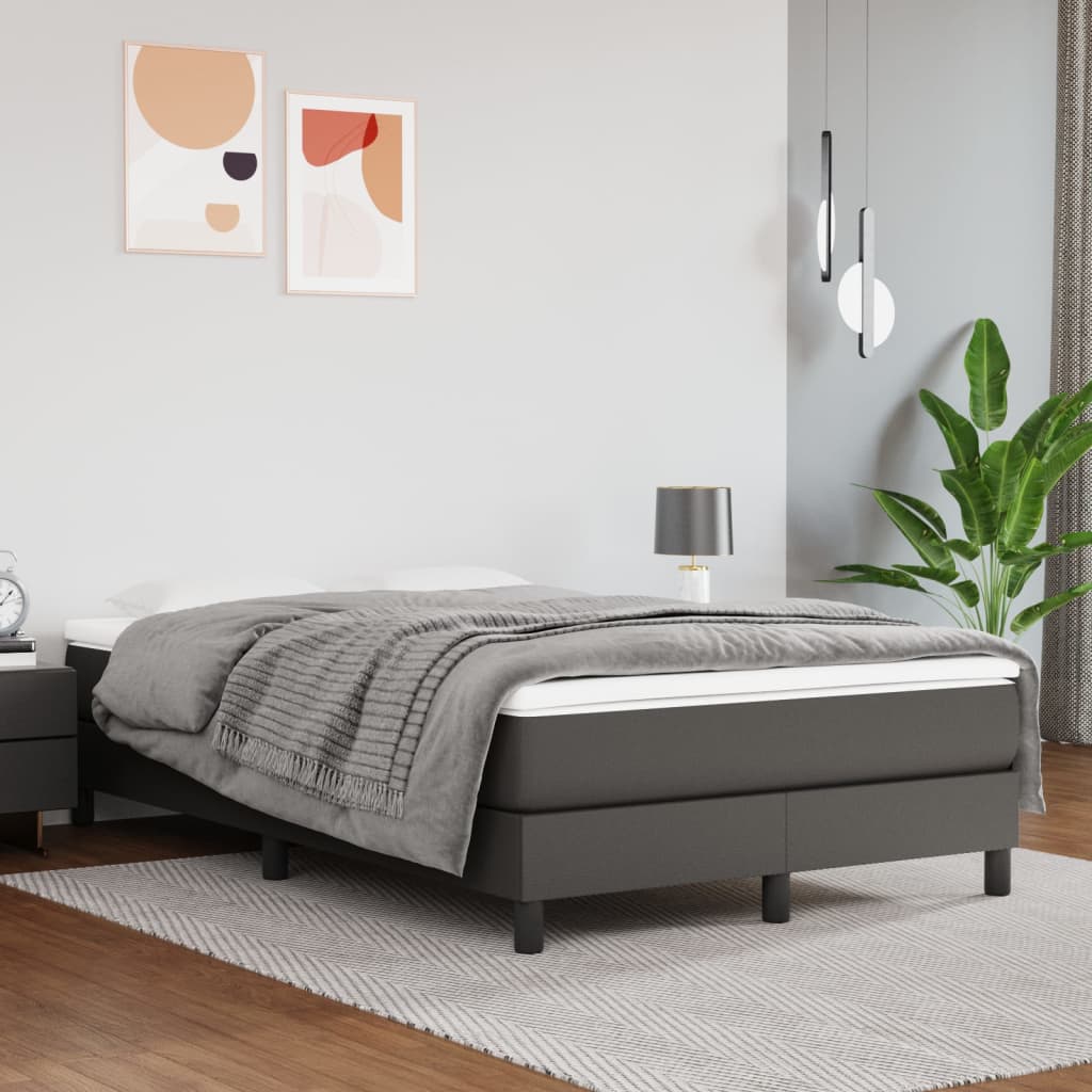 vidaXL Boxspringbett mit Matratze Schwarz 80x200 cm Kunstleder