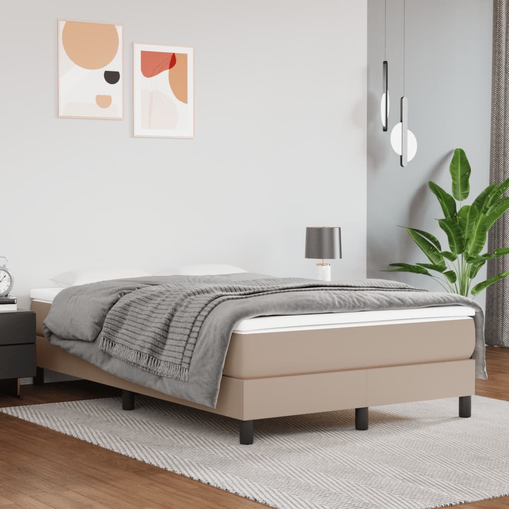 vidaXL Boxspringbett mit Matratze Schwarz 80x200 cm Kunstleder