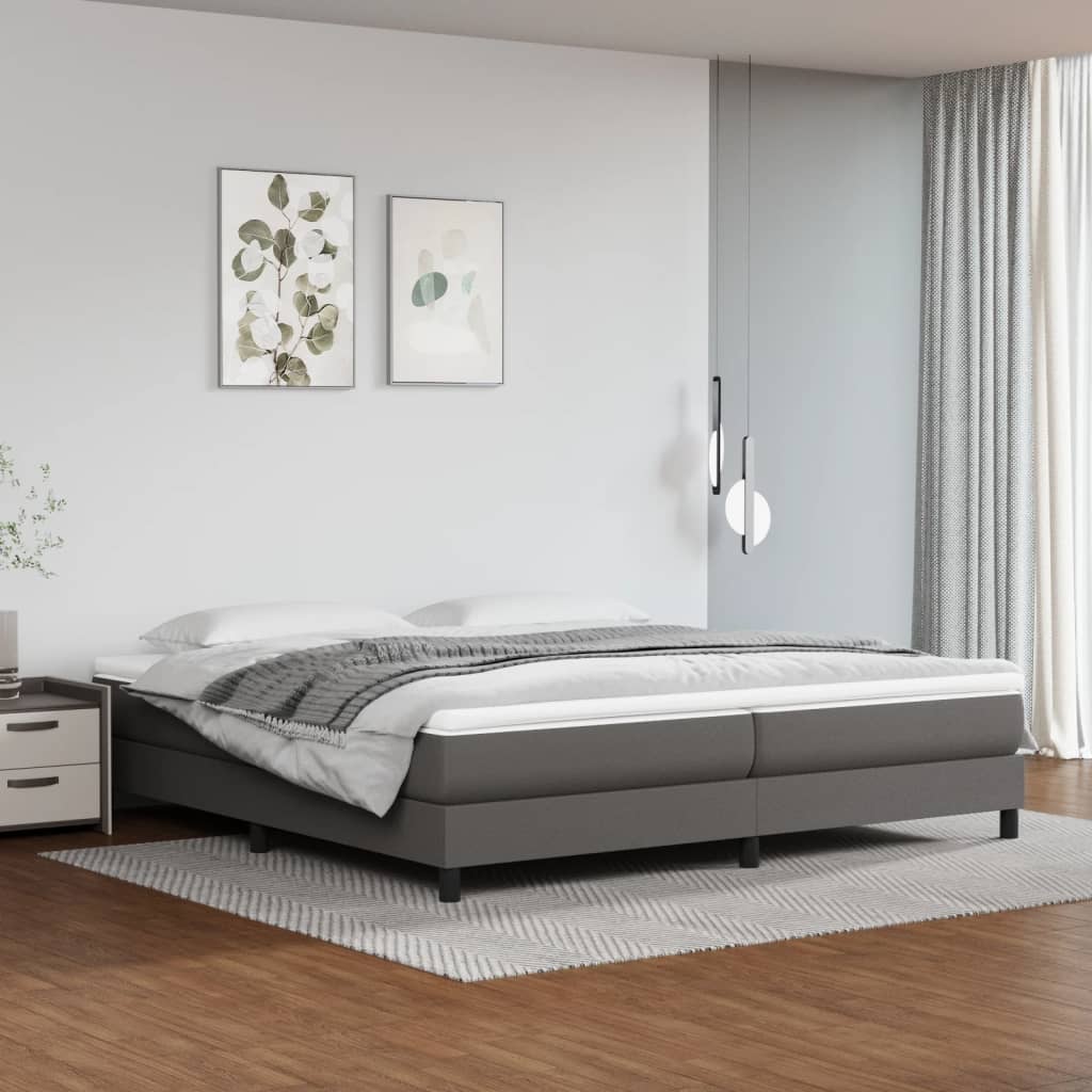 vidaXL Boxspringbett mit Matratze Schwarz 80x200 cm Kunstleder