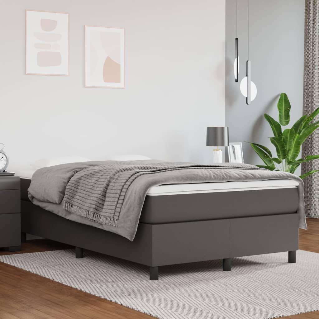 vidaXL Boxspringbett mit Matratze Schwarz 80x200 cm Kunstleder