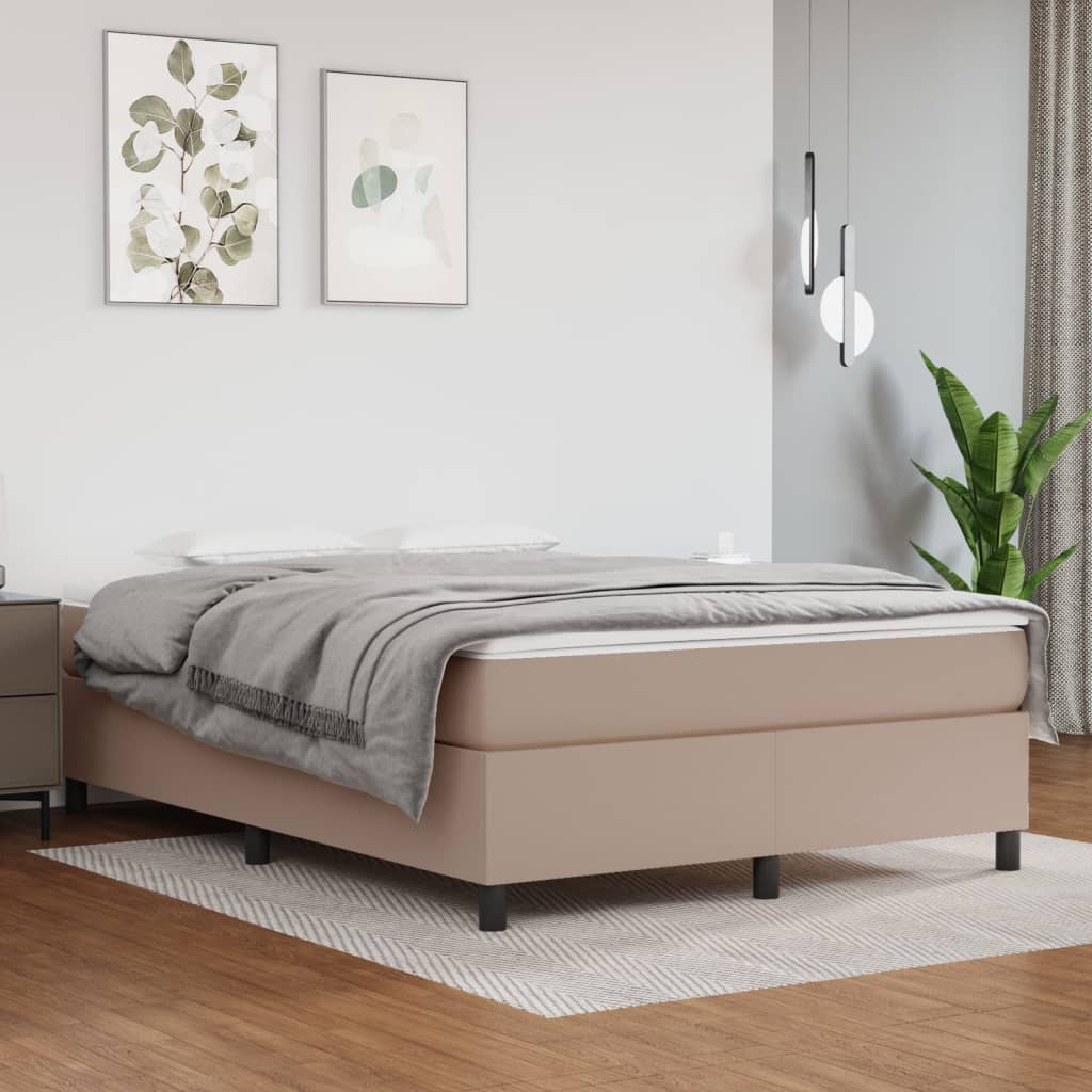vidaXL Boxspringbett mit Matratze Schwarz 80x200 cm Kunstleder