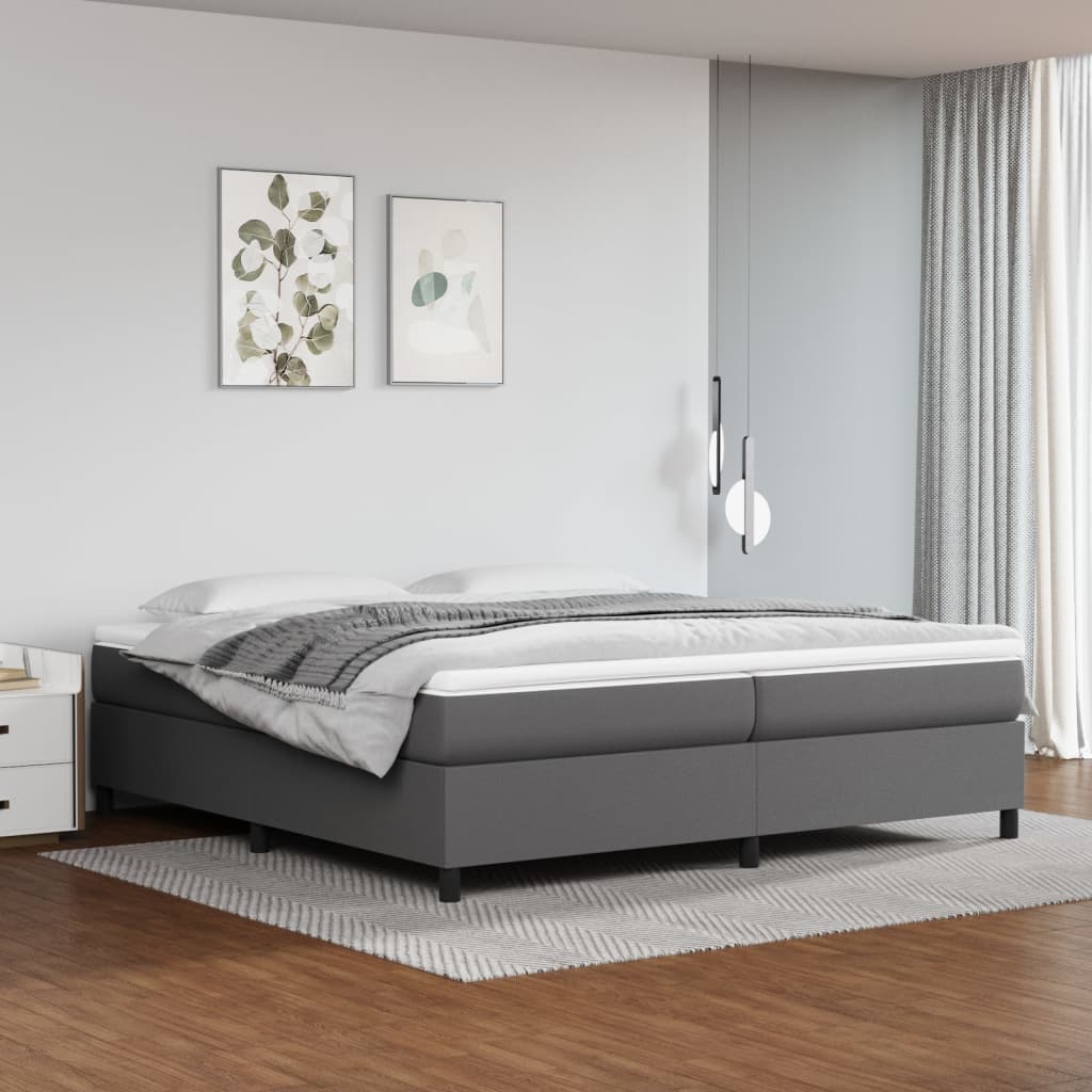 vidaXL Boxspringbett mit Matratze Schwarz 80x200 cm Kunstleder