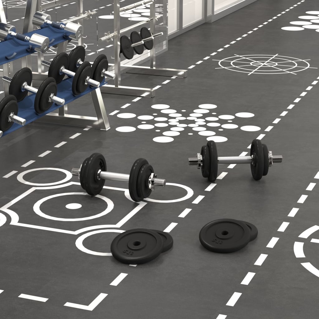 vidaXL Kurzhantel mit Hantelscheiben 40 kg Gusseisen & Stahl verchromt