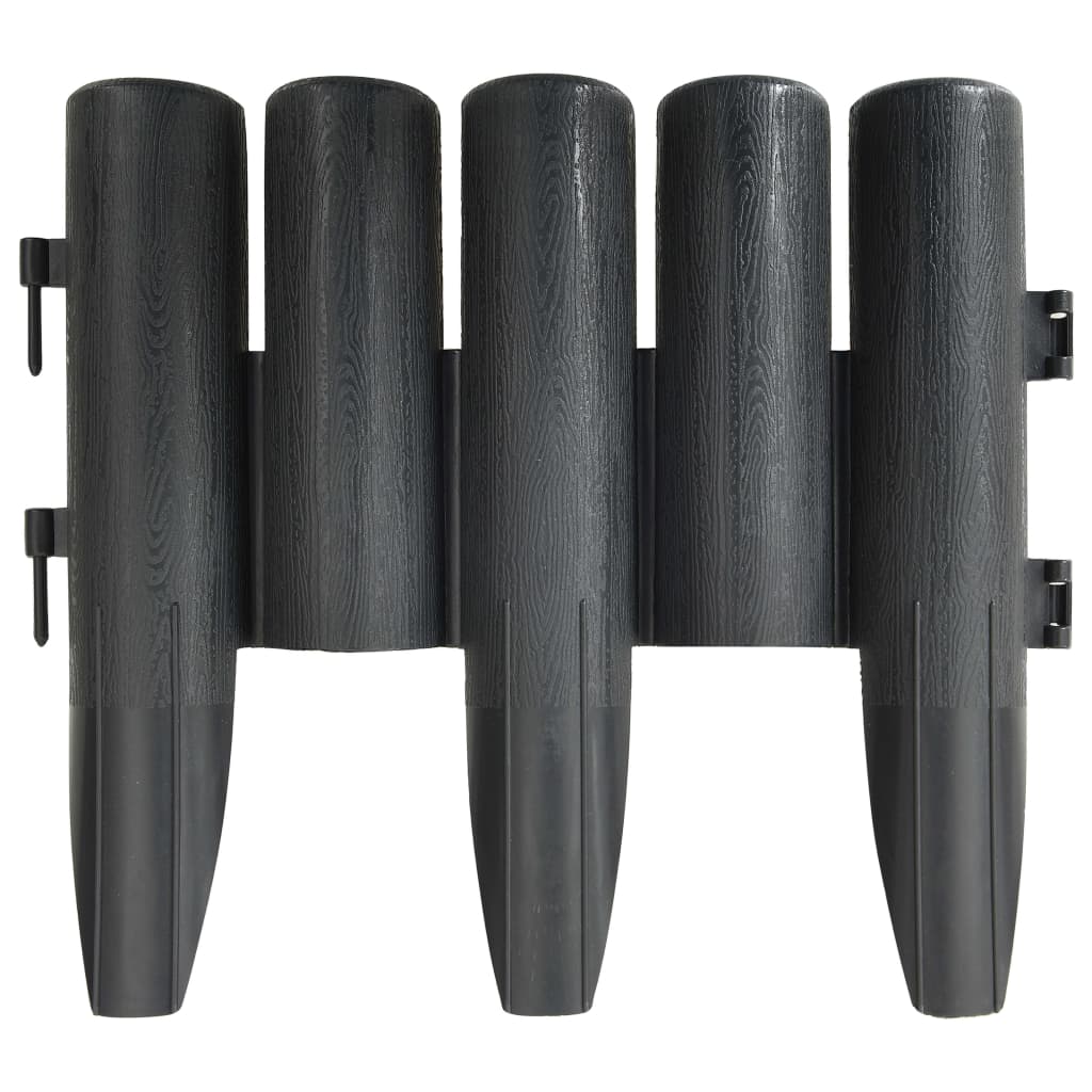 vidaXL Rasenkanten 36 Stk. Anthrazit 10 m PP