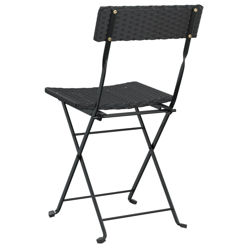 vidaXL Bistrostühle 4 Stk. Klappbar Schwarz Poly Rattan und Stahl