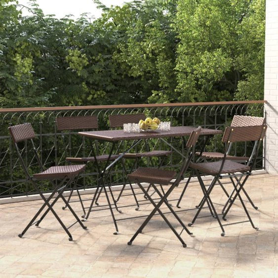 vidaXL Bistrostühle 4 Stk. Klappbar Schwarz Poly Rattan und Stahl