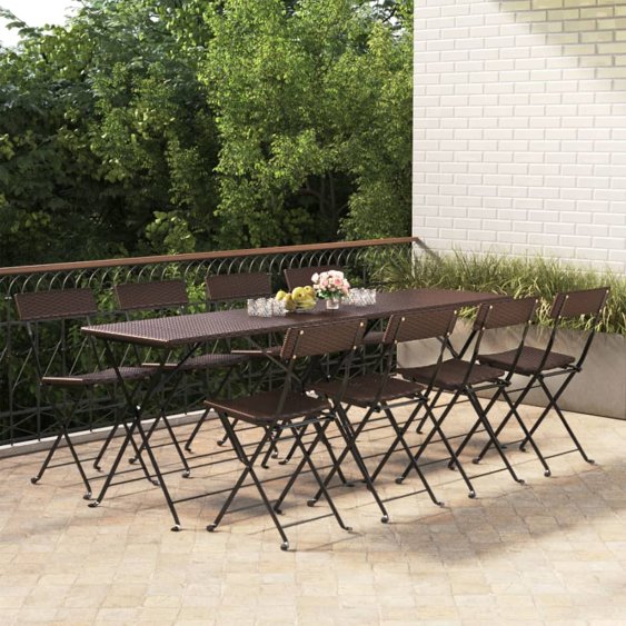 vidaXL Bistrostühle 4 Stk. Klappbar Schwarz Poly Rattan und Stahl