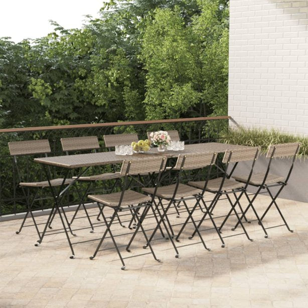 vidaXL Bistrostühle 4 Stk. Klappbar Schwarz Poly Rattan und Stahl