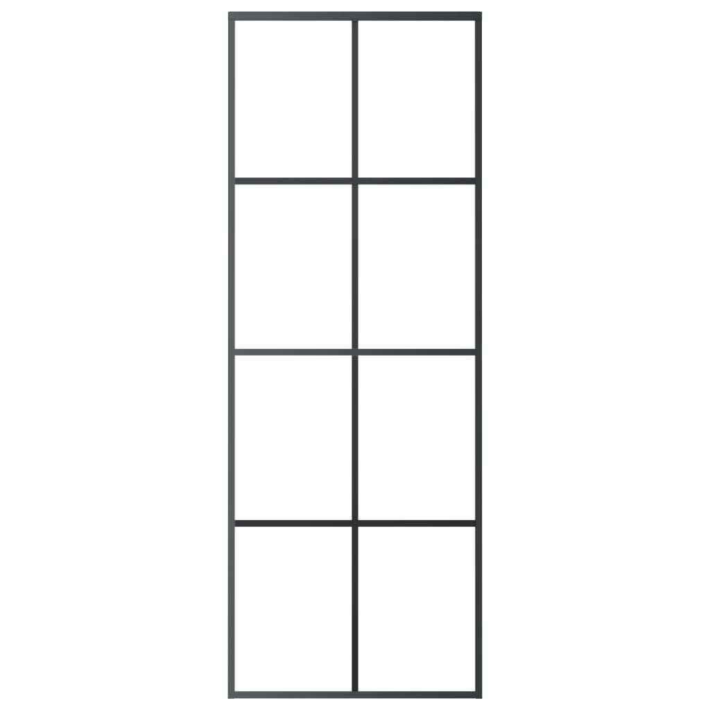 vidaXL Schiebetür mit Beschlag 76x205 cm ESG-Glas & Aluminium