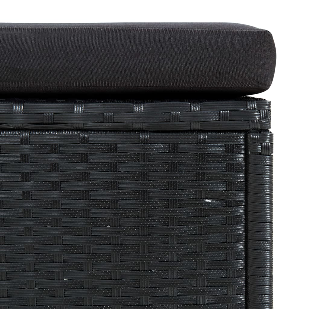 vidaXL 6-tlg. Garten-Lounge-Set mit Auflagen Poly Rattan Schwarz