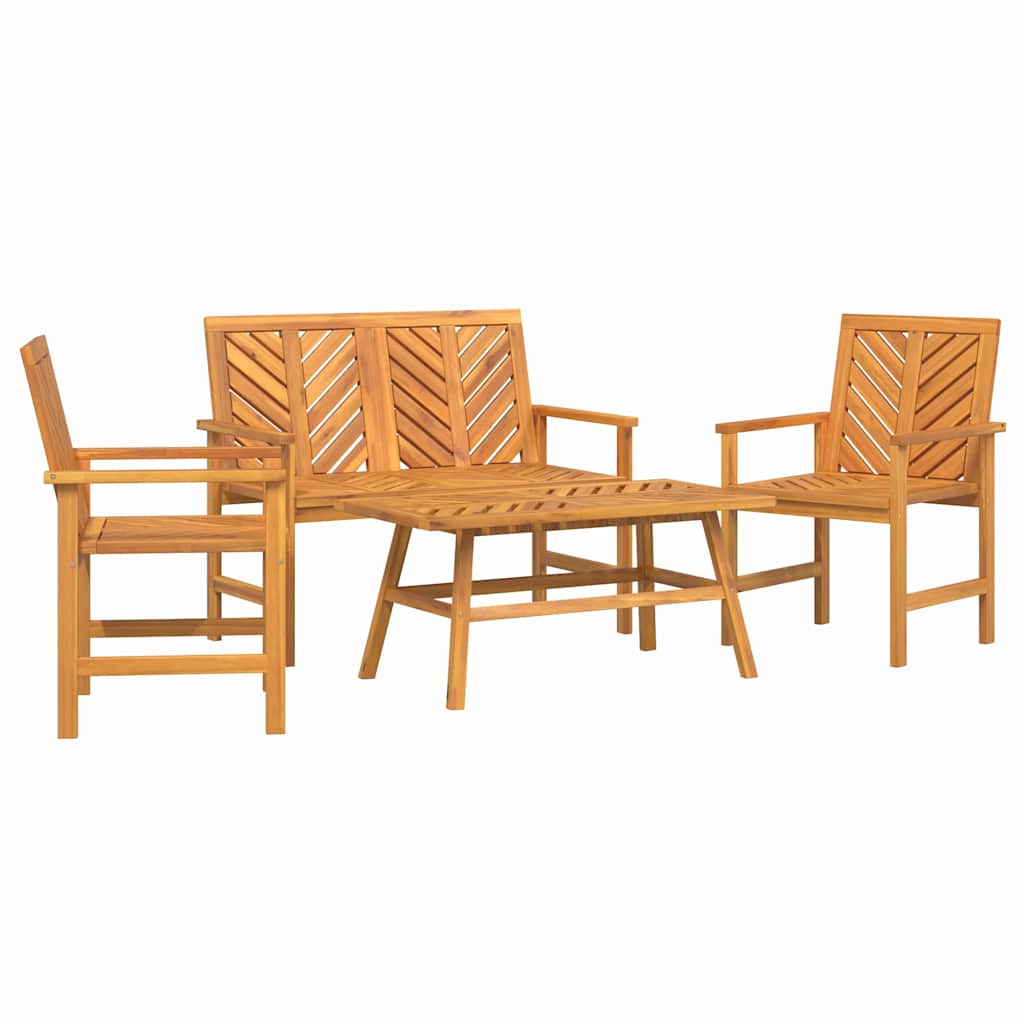 vidaXL Garten-Lounge-Set 4 pcs Braun Massivholz Akazie