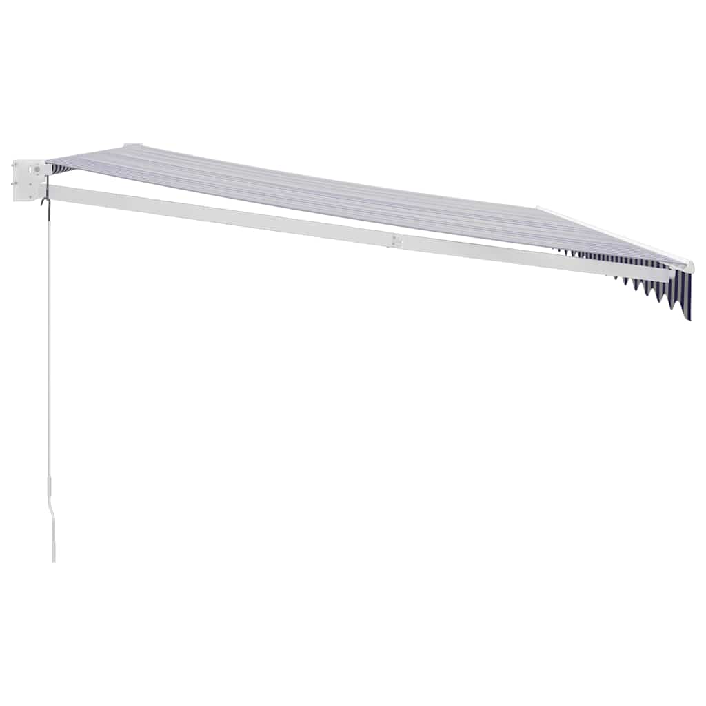 vidaXL Markise Einziehbar Blau und Weiß 4,5x3 m Stoff und Aluminium