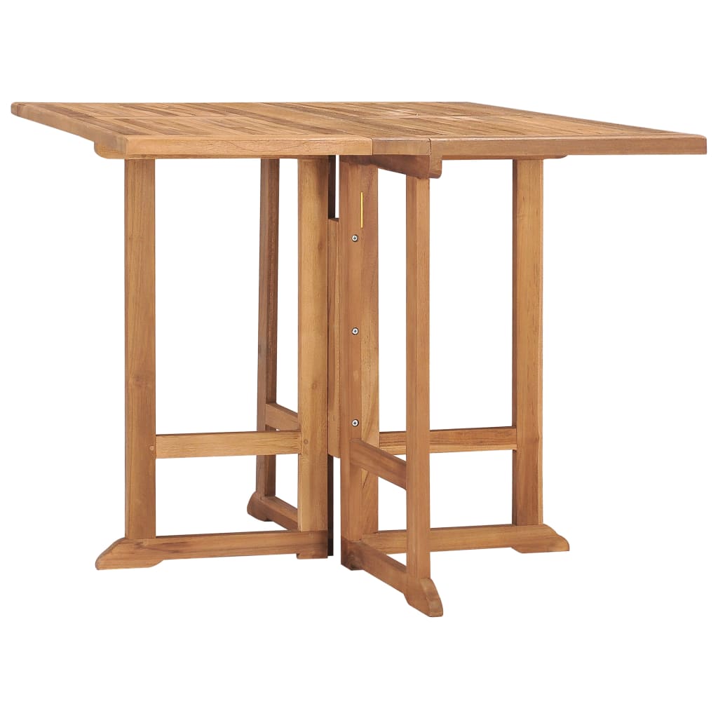 vidaXL Klappbarer Garten-Esstisch Ø90x75 cm Massivholz Teak