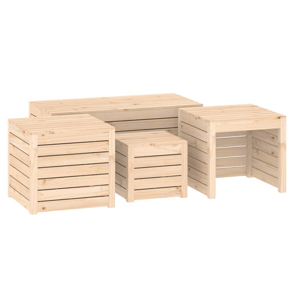vidaXL 4-tlg. Gartenbox-Set Massivholz Kiefer
