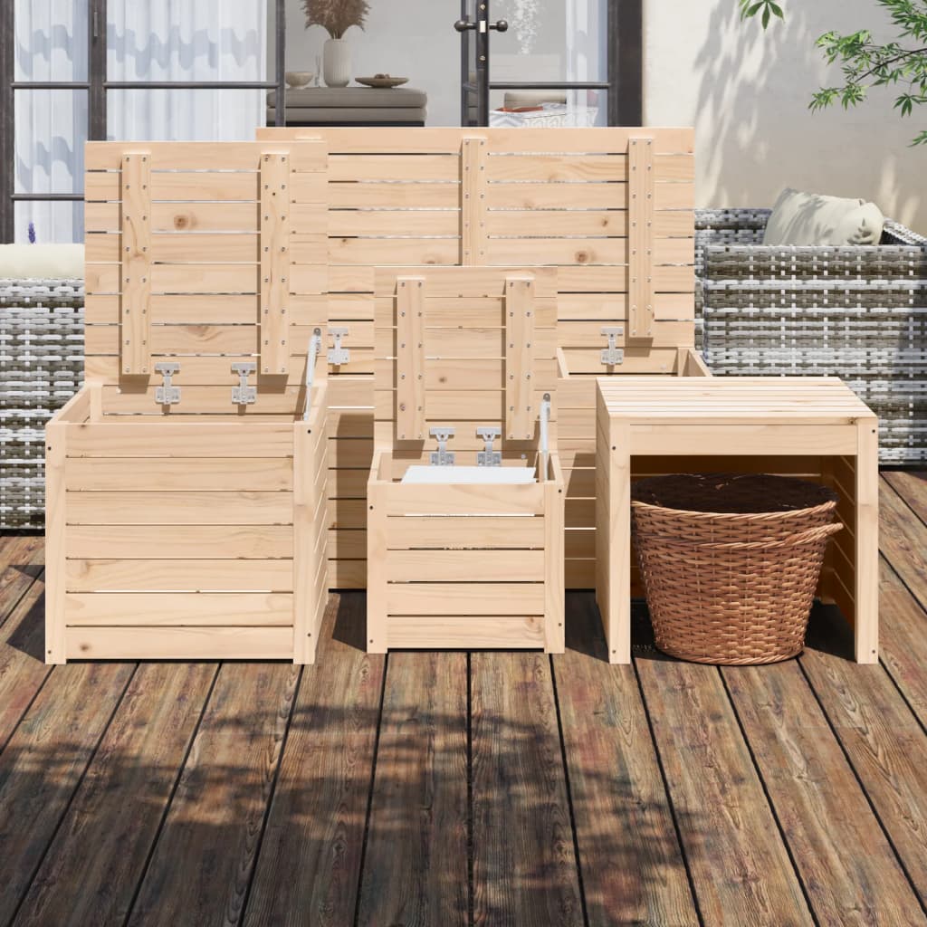 vidaXL 4-tlg. Gartenbox-Set Massivholz Kiefer